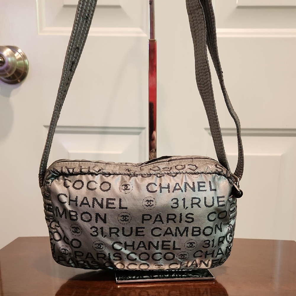Chanel Unlimited Silver and Black Logo Small Messenger/Crossbody Bag